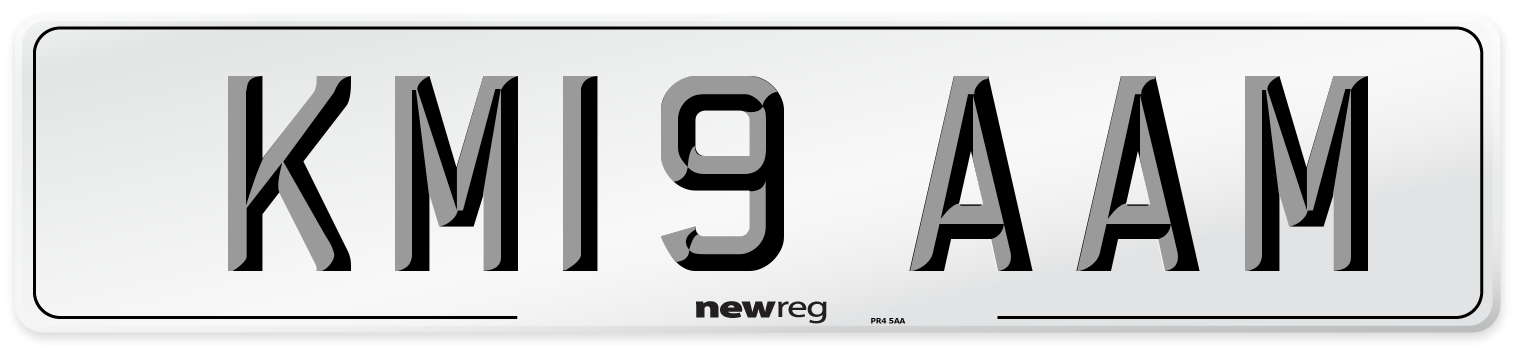 KM19 AAM Number Plate from New Reg